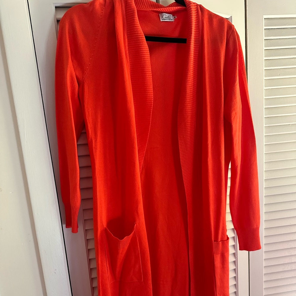 Dark pink/ Red Long Cardigan